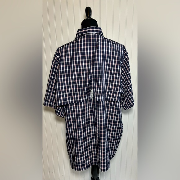 Habit Men’s Short Sleeve Plaid Shirt Button Up Size XL Solar Factor Hiking Camp - Picture 6 of 16